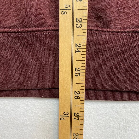Carhartt Hoodie Men's S Burgundy Maroon Loose Fit Logo Pullover Crewneck - Picture 11 of 12